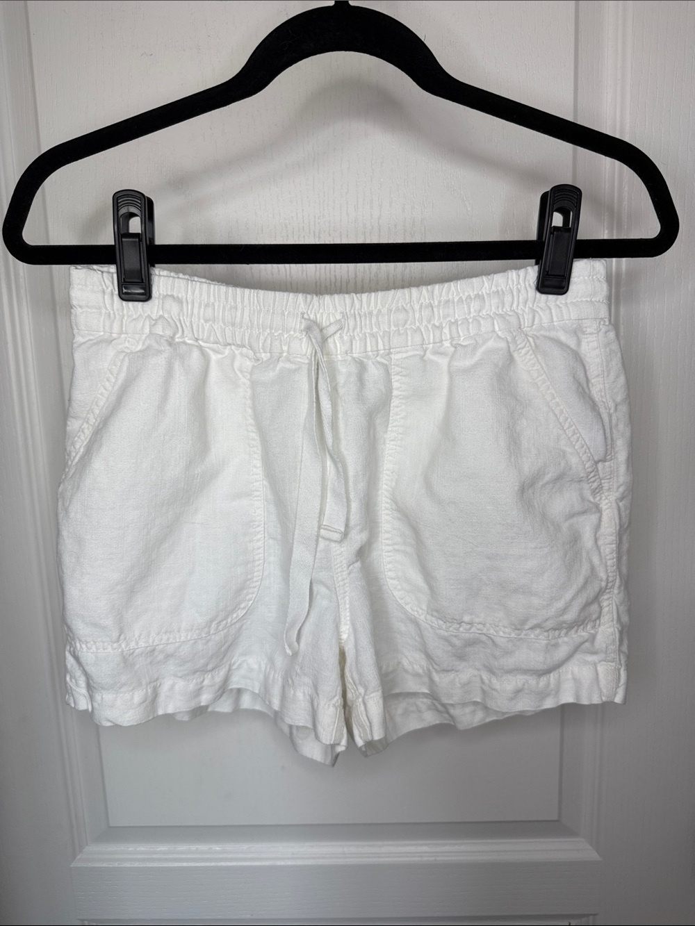 J. Crew White Elastic Waist Drawstring Athletic Shorts